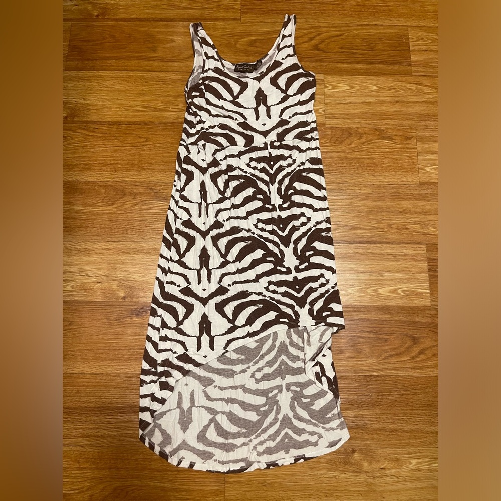 Speed Control New York Y2K Animal Print Maxi Dress, Cream & Brown, Size Medium